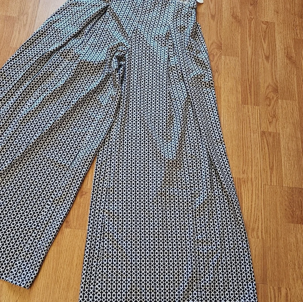 HYFVE Elastic Wide Leg Ribbed High Waist Pull On Pants JUNIORS Size L GEOMETRIC. - Picture 10 of 15